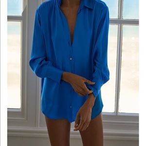 NWT Zara Satin Effect Shirt